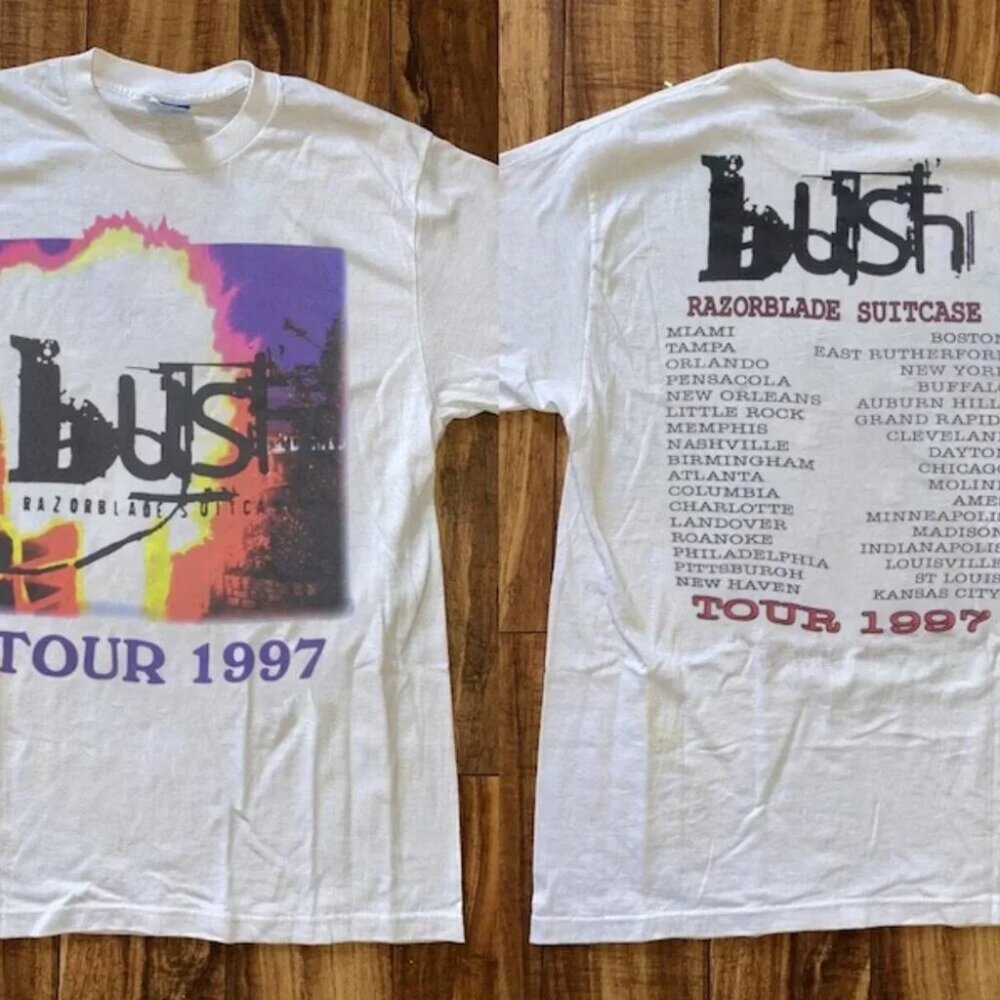 Vintage Bush Band Razorblade Suitcase Tour 1997 T-Shirt, Gift for Fans Music 98
